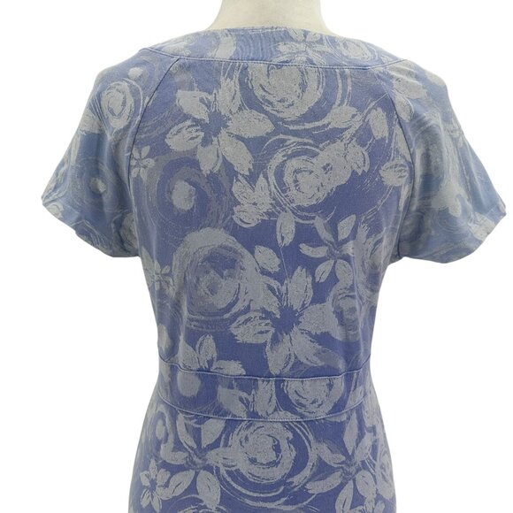 Vintage Fresh Produce Womens Small Dress Floral Purple V-Neck Cotton Boho - Picture 5 of 10